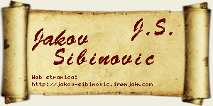 Jakov Sibinović vizit kartica
